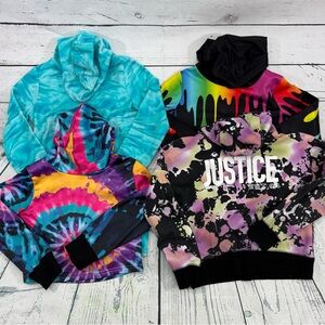 Lot of 4 Hooded Sweatshirts Mixed Brands Youth Girls Size Medium EUC